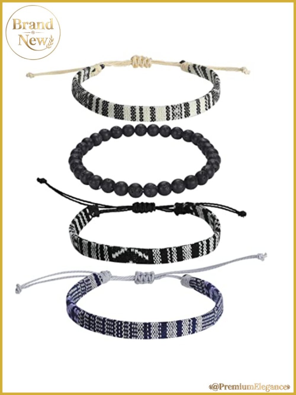 Handmade Braided Rope Bracelet Set for Men Women Adjustable Sliding Knot